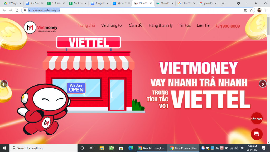 Hướng dẫn cách cầm đồ online Vietmoney 