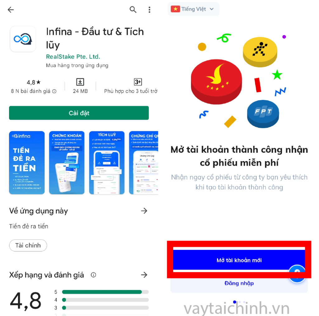 Tải ứng dụng Infina trên iOS và Google Play